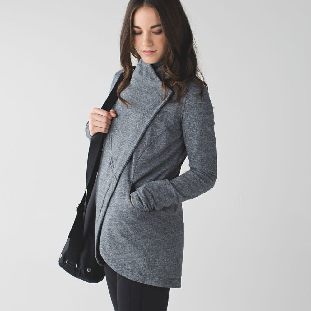 Lululemon That's A Wrap Heathered Snow Slub Coal 4